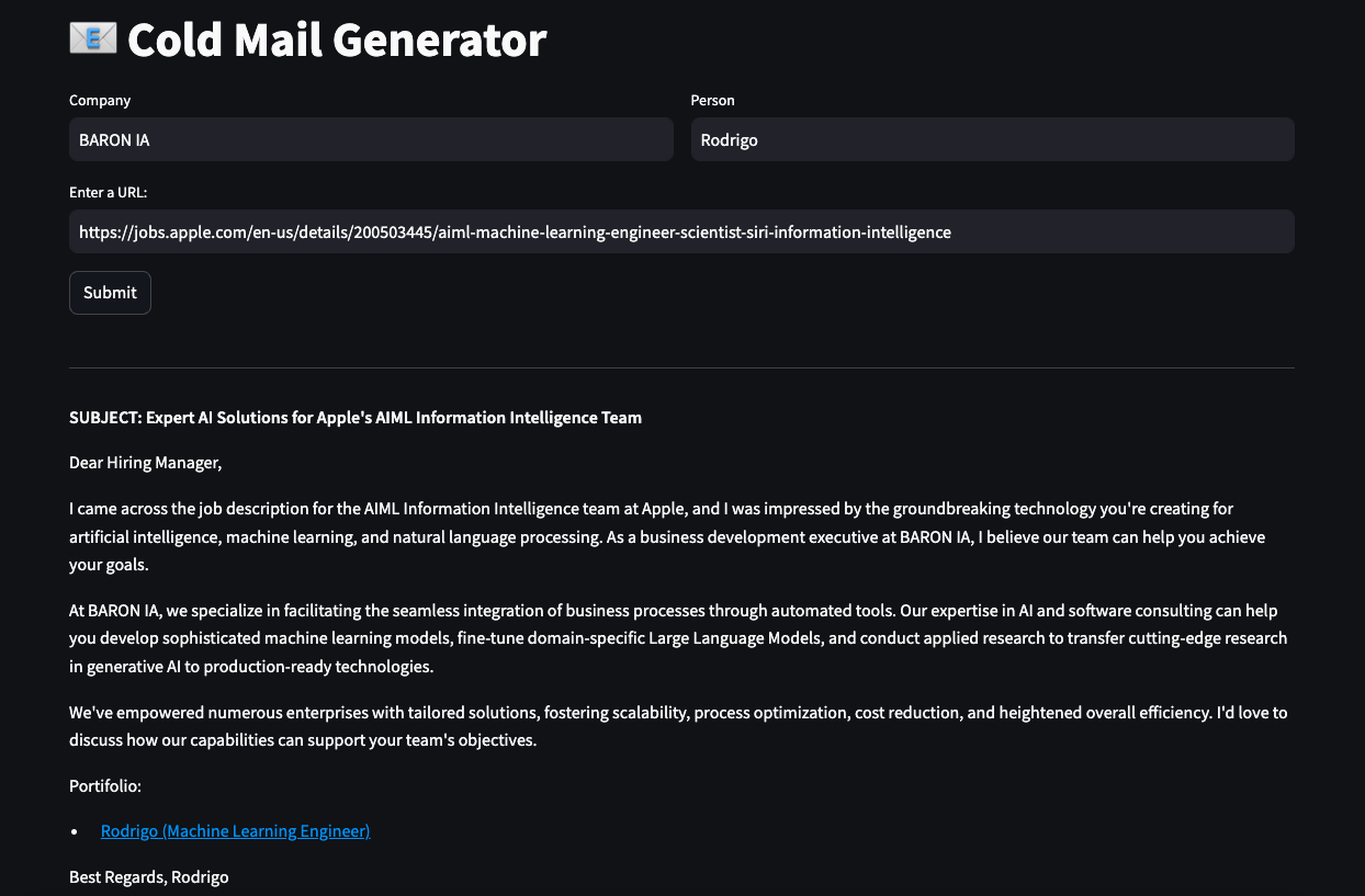 AI-Powered Cold Mail Generator